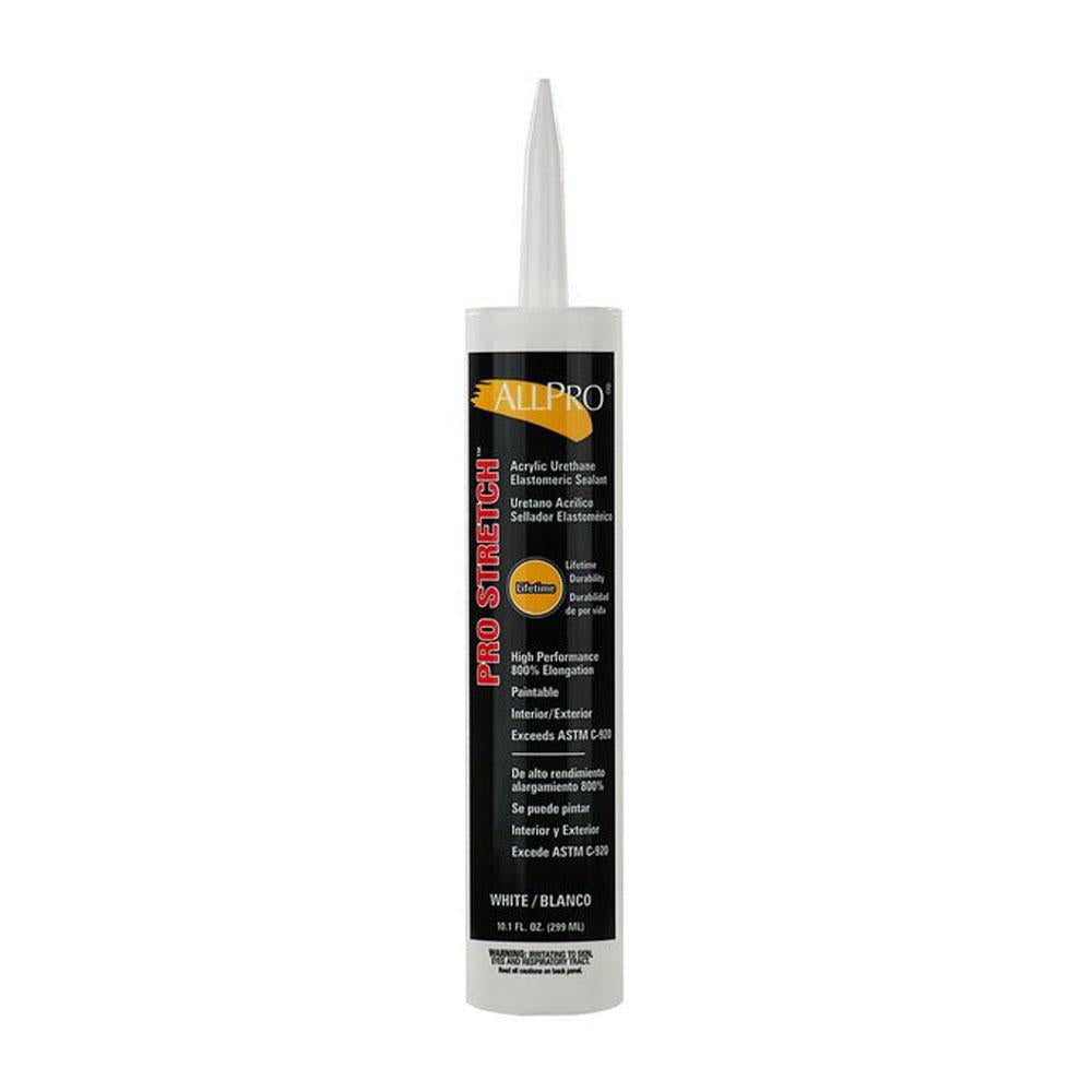 Allpro pro stretch white caulk, available at Creative Paint in San Francisco.