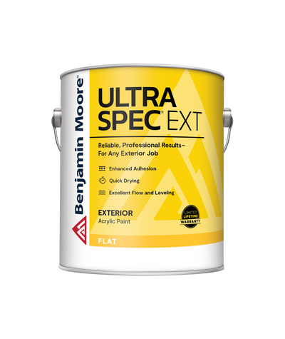 Benjamin Moore Ultra Spec EXT exterior paint in flat finish available at Creative Paints