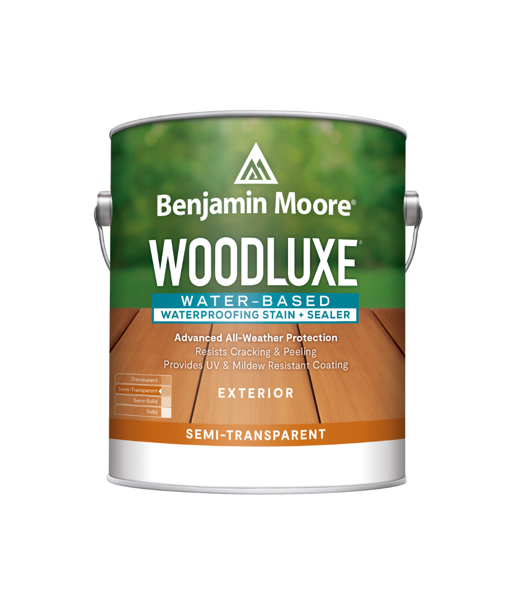 Benjamin Moore Woodluxe® Water-Based Semi-Transparent available at Creative Paint.