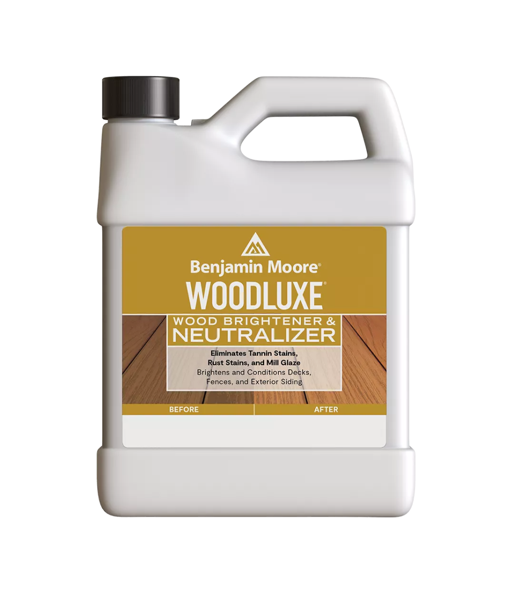 Benjamin Moore Woodluxe Wood Brightener & Neutralizer Gallon available at Creative Paint  in the San Francisco Bay Area.
