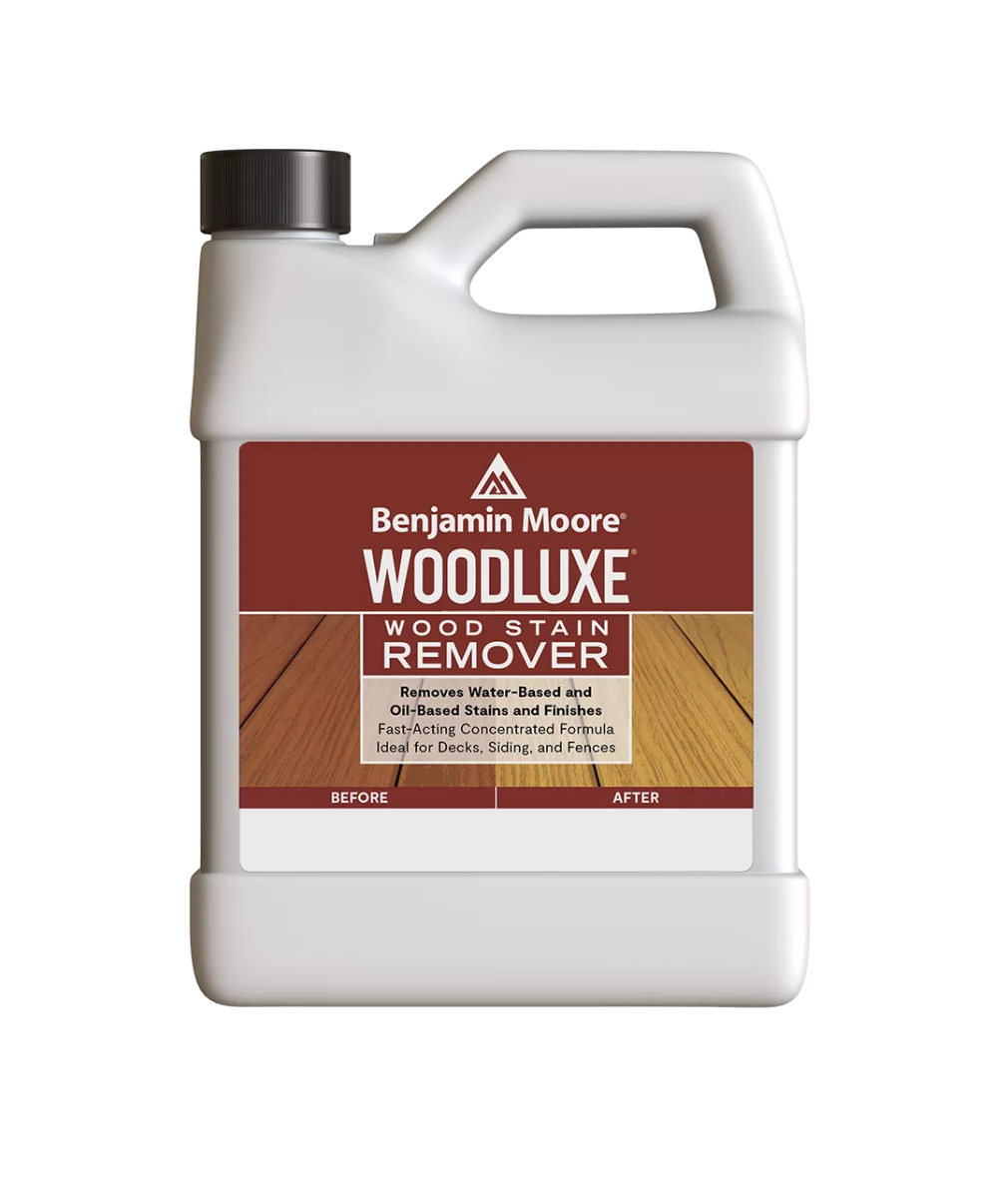 Benjamin Moore Woodluxe Wood Stain Remover Gallon available at Creative Paint  in the San Francisco Bay Area.