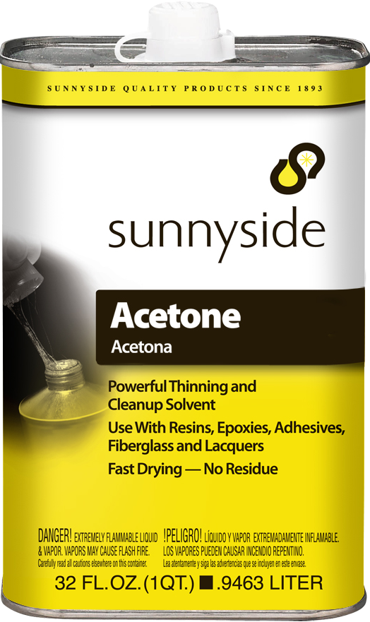Sunnyside quart of Acetone, available at Creative Paint in San Francisco, South Bay & East Bay.