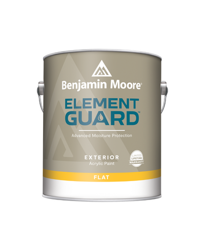 Benjamin Moore's Element Guard Exterior Flat Paint with Advanced Moisture Protection available at Creative Paint in San Francisco Bay Area